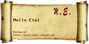 Mello Etel névjegykártya